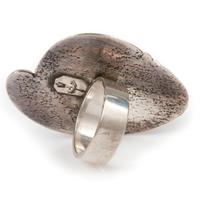 Tufa Cast Silver Ring, Set with a Bisbee Turquoise Cabochon