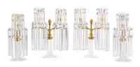 A French Gilt Bronze and Cut Glass Table Garniture Height 14 inches. — 19TH CENTURY
