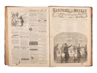 [CIVIL WAR]. Harper's Weekly . Bound volume for Oct. 1863-May 1864. [ With: ] 120+ issues.