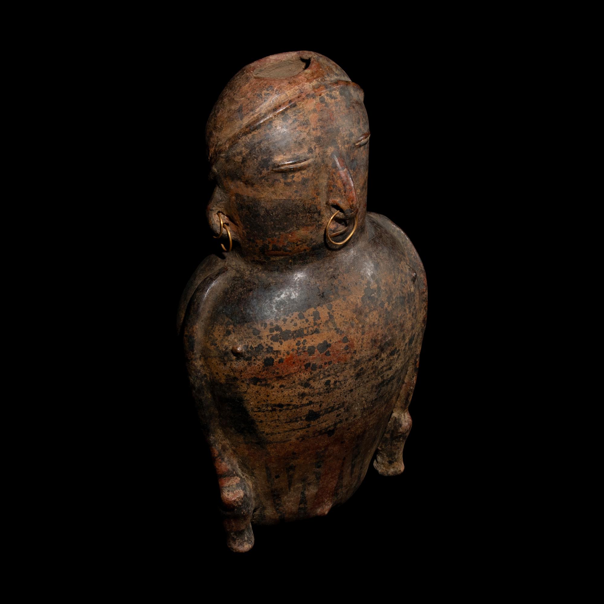 A Cauca Funerary Vessel in the Form of a Male Figure
