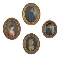 A Collection of Fourteen Wax and Two Paste Profile Busts