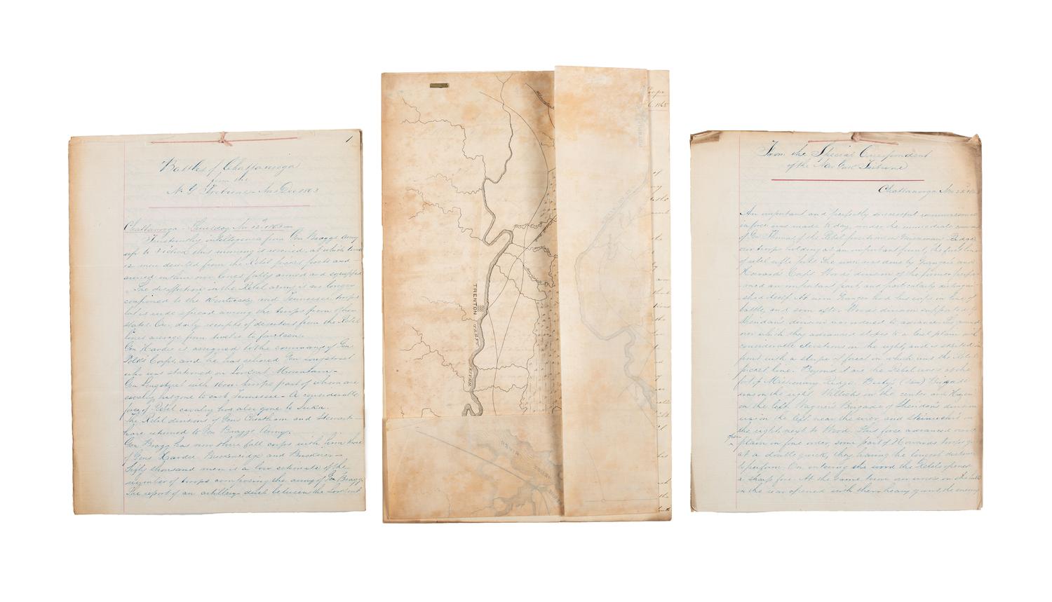 [CIVIL WAR]. Military reports, maps, post-war letters from Union and Confederate officers, and other papers gathered by Union Army officer Louis-Philippe-Albert d'Orléans, comte de Paris (1838-1894), while conducting research for his book History of the Civil War in America .