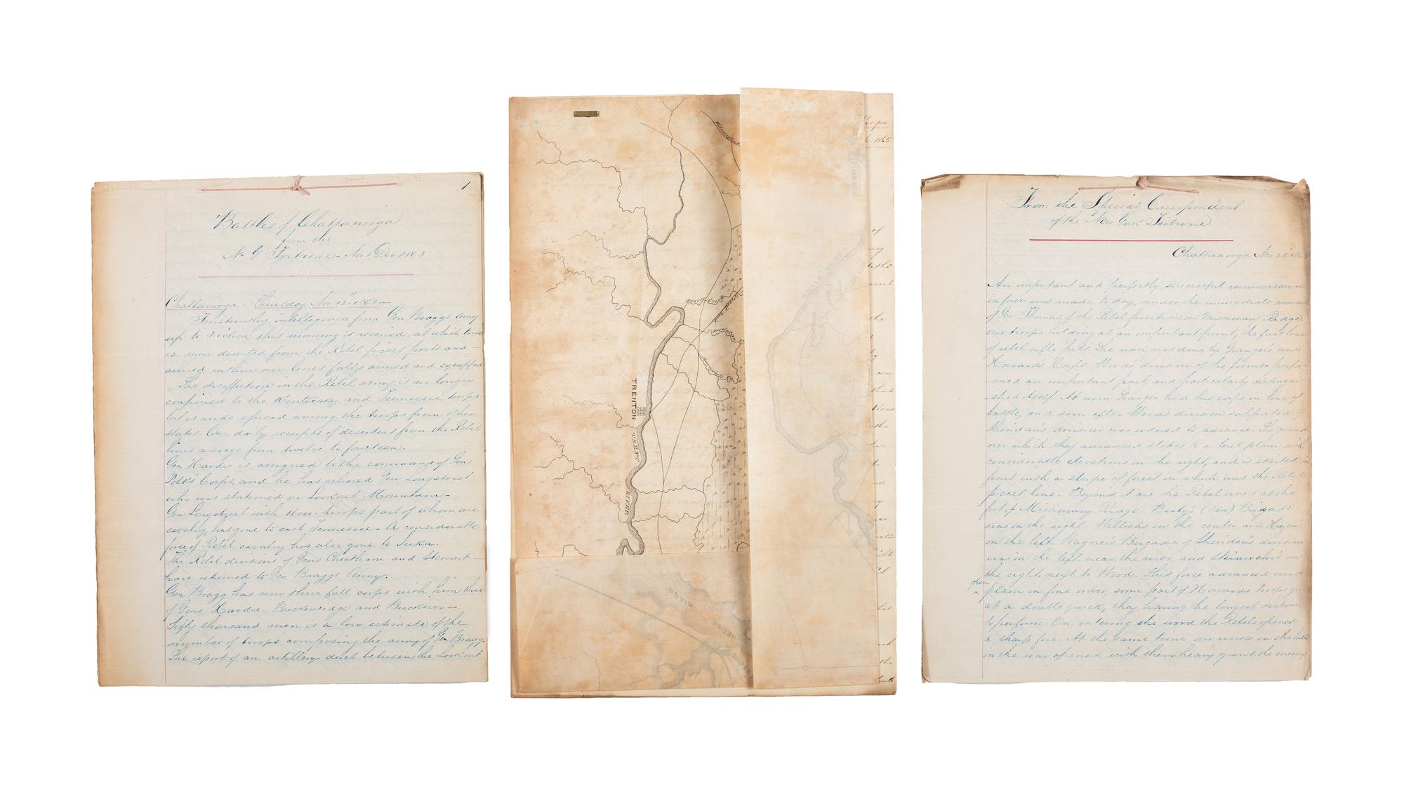 [CIVIL WAR]. Military reports, maps, post-war letters from Union and Confederate officers, and other papers gathered by Union Army officer Louis-Philippe-Albert d'Orléans, comte de Paris (1838-1894), while conducting research for his book History of the Civil War in America .