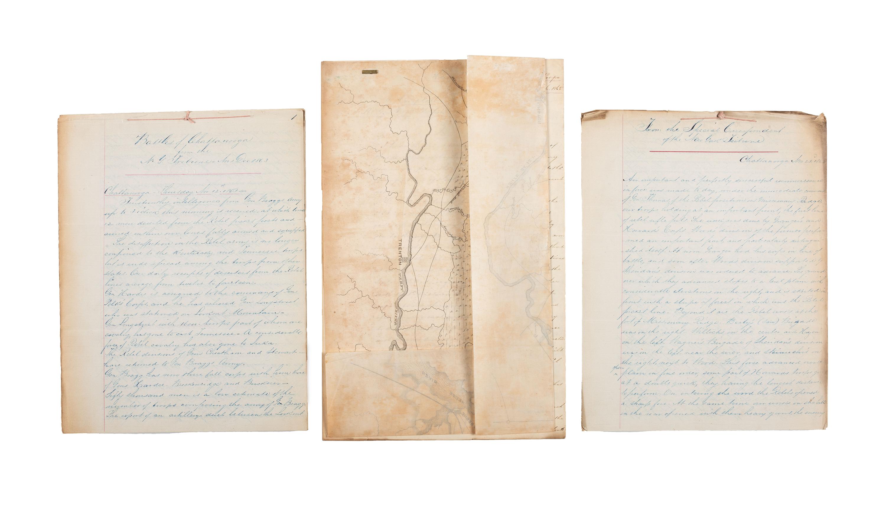 [CIVIL WAR]. Military reports, maps, post-war letters from Union and Confederate officers, and other papers gathered by Union Army officer Louis-Philippe-Albert d'Orléans, comte de Paris (1838-1894), while conducting research for his book History of the Civil War in America .