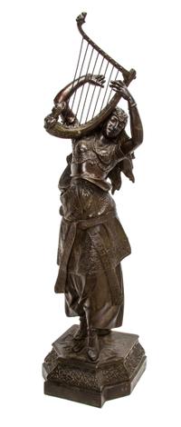 A Continental Cast Metal Orientalist Figure, AFTER ARTHUR WAAGEN (GERMAN, 1833-1898), Height 32 1/4 inches. — AFTER ARTHUR WAAGEN (GERMAN, 1833-1898),