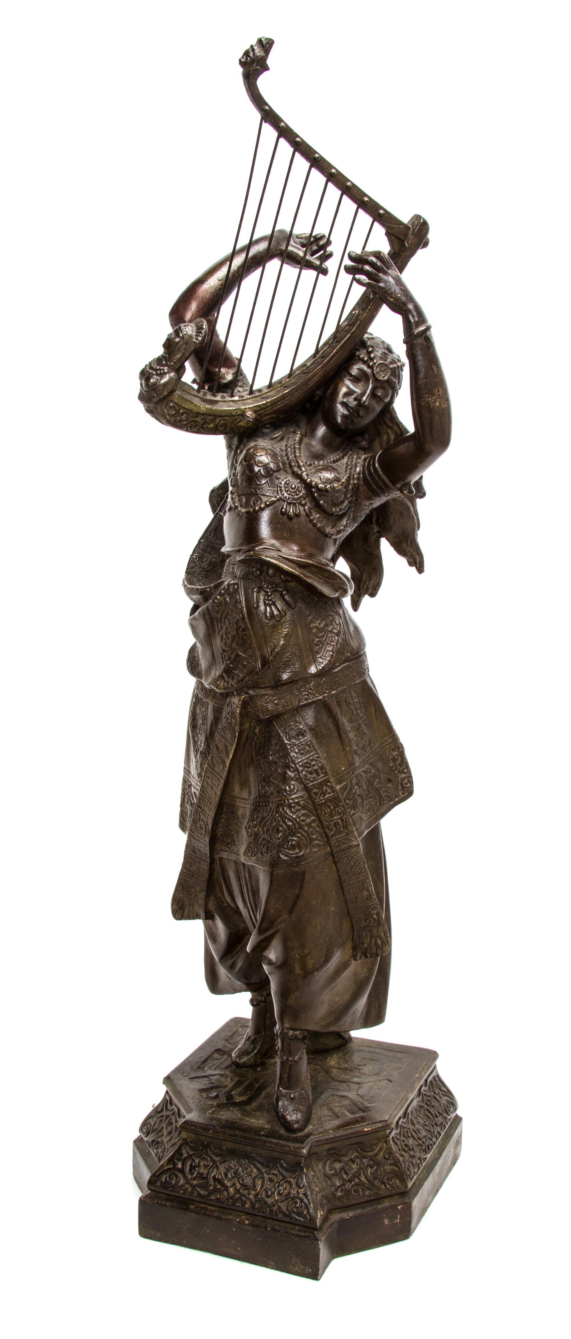 A Continental Cast Metal Orientalist Figure, AFTER ARTHUR WAAGEN (GERMAN, 1833-1898), Height 32 1/4 inches. — AFTER ARTHUR WAAGEN (GERMAN, 1833-1898),