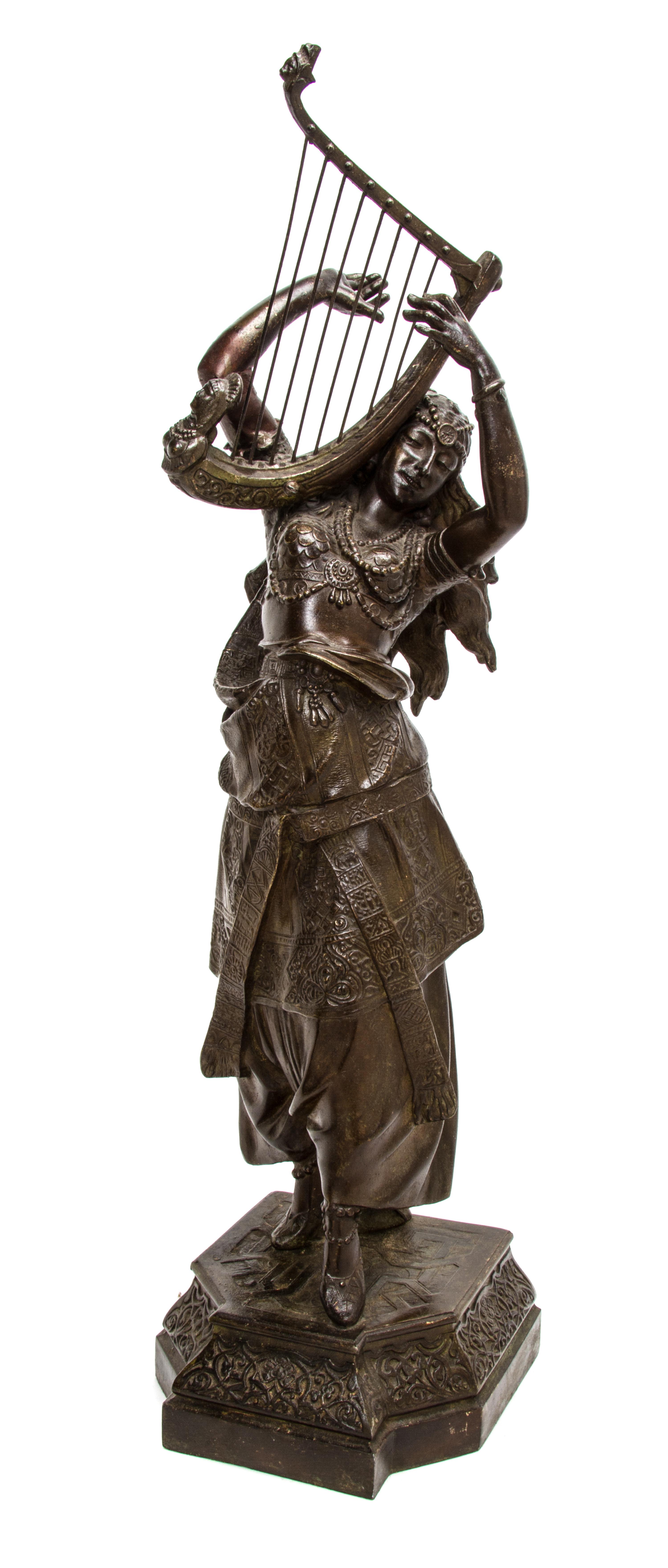 A Continental Cast Metal Orientalist Figure, AFTER ARTHUR WAAGEN (GERMAN, 1833-1898), Height 32 1/4 inches. — AFTER ARTHUR WAAGEN (GERMAN, 1833-1898),