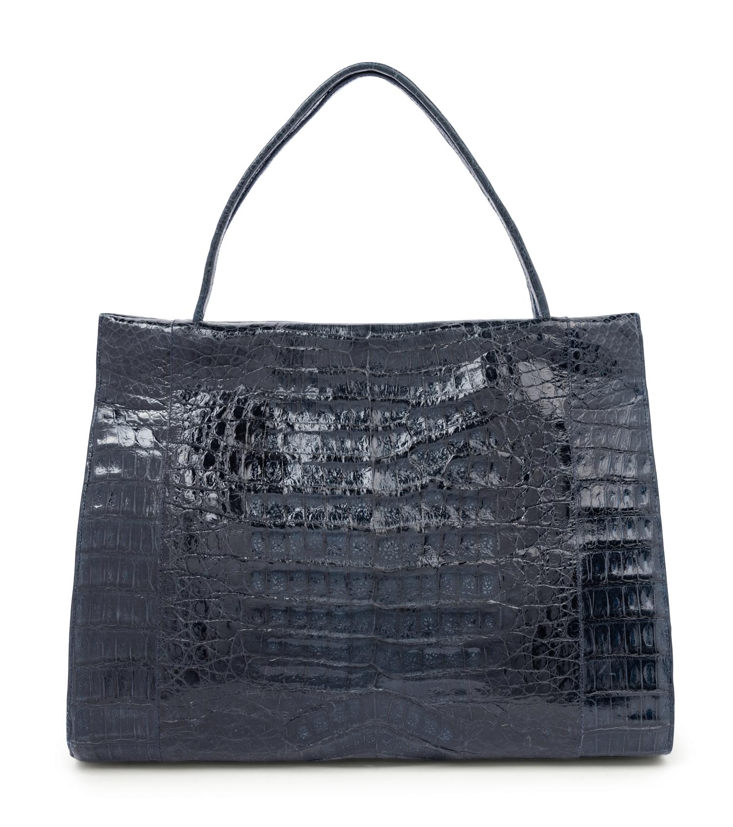 Nancy Gonzalez Navy Crocodile Bag, 2000s