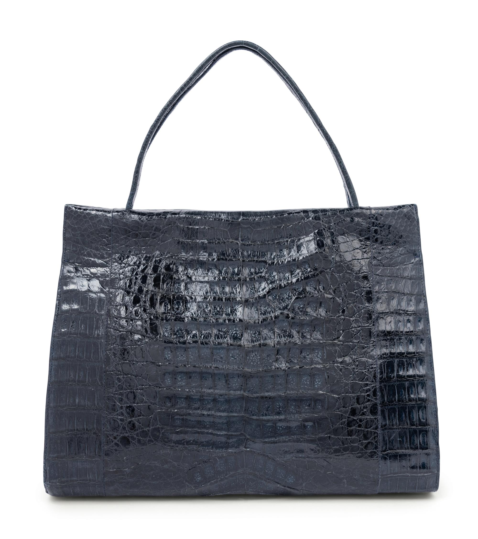 Nancy Gonzalez Navy Crocodile Bag, 2000s