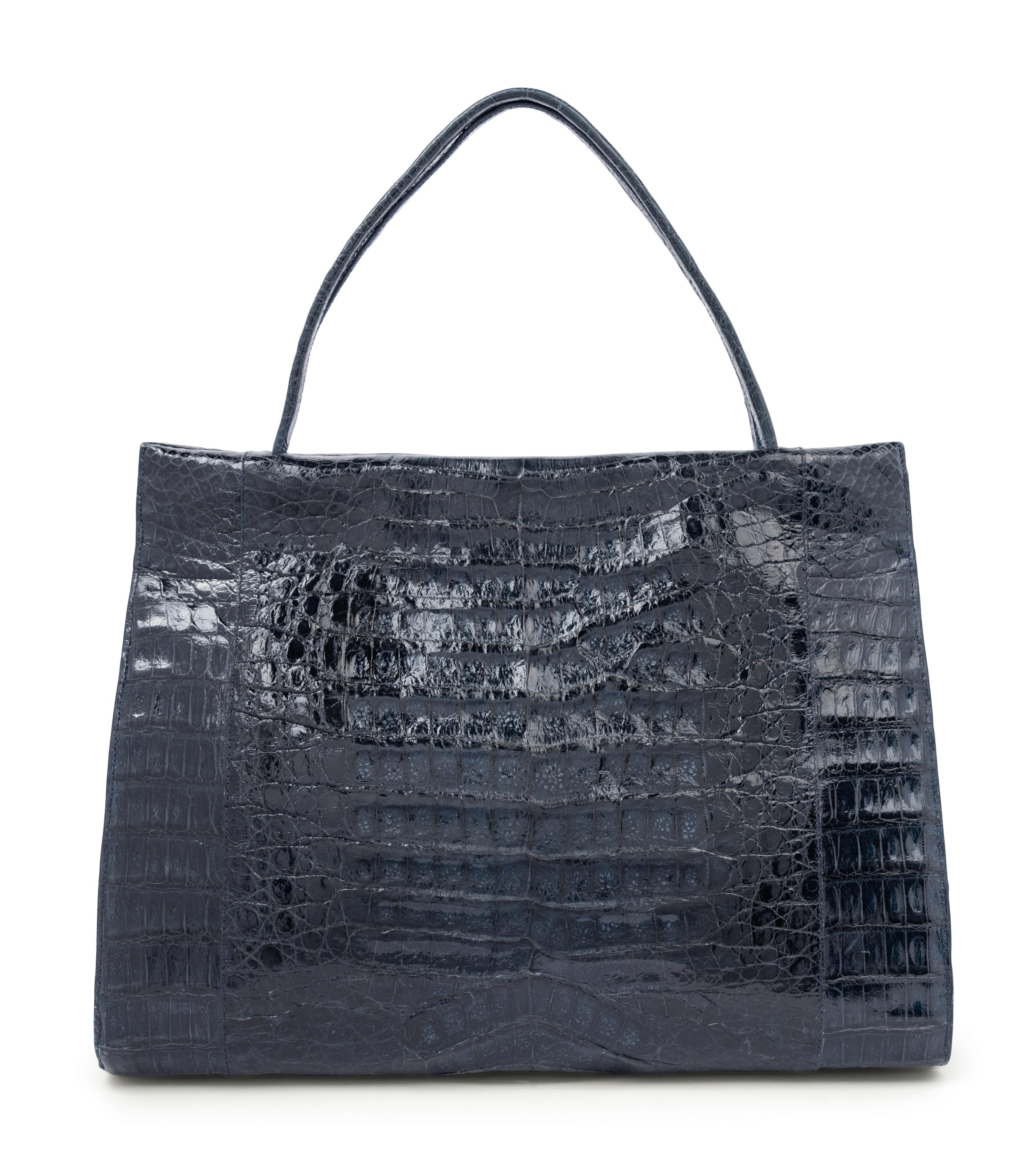 Nancy Gonzalez Navy Crocodile Bag, 2000s