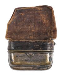 Civil War patriotic tobacco pouch. Manufactured by the Ridgewood MF Co., New York. Patented 20 May 1862.