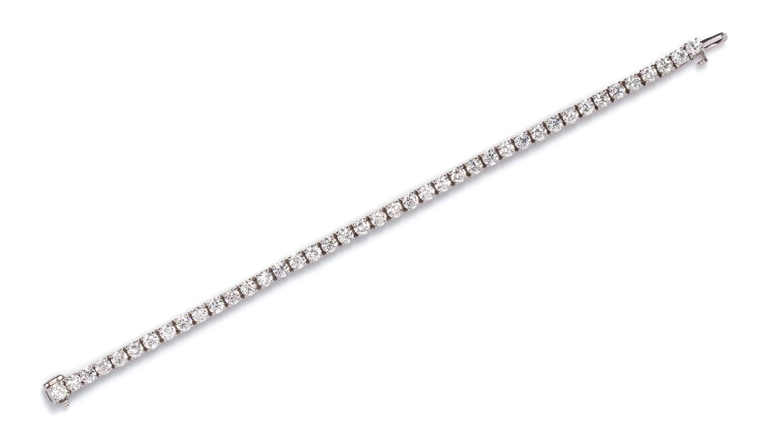 A Platinum and Diamond Line Bracelet, 13.80 dwts.