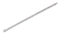 A Platinum and Diamond Line Bracelet, 13.80 dwts.