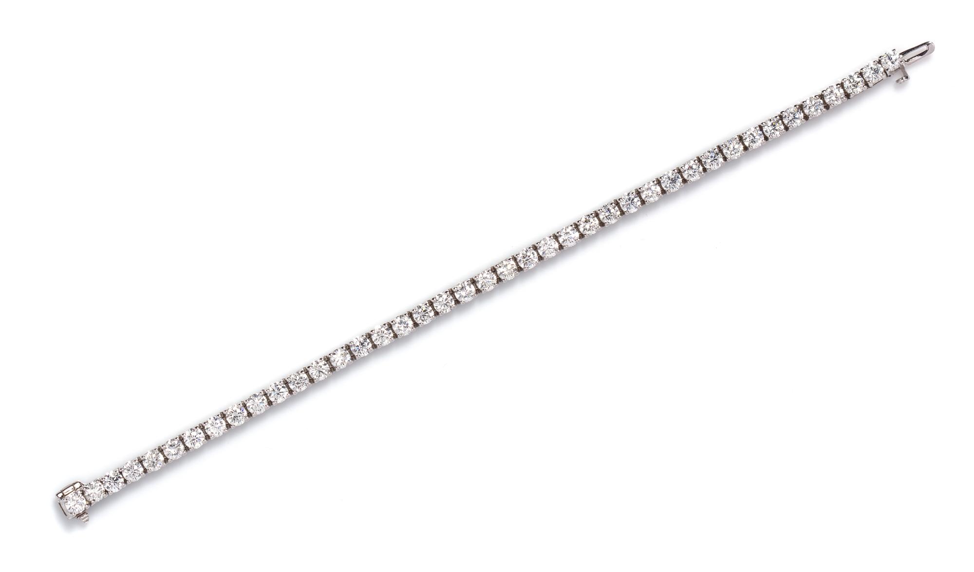 A Platinum and Diamond Line Bracelet, 13.80 dwts.