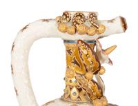 A Continental Polychrome and Gilt-Encrusted Porcelain Ewer — 19TH CENTURY