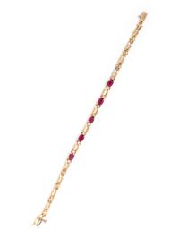 YELLOW GOLD, RUBY AND DIAMOND BRACELET