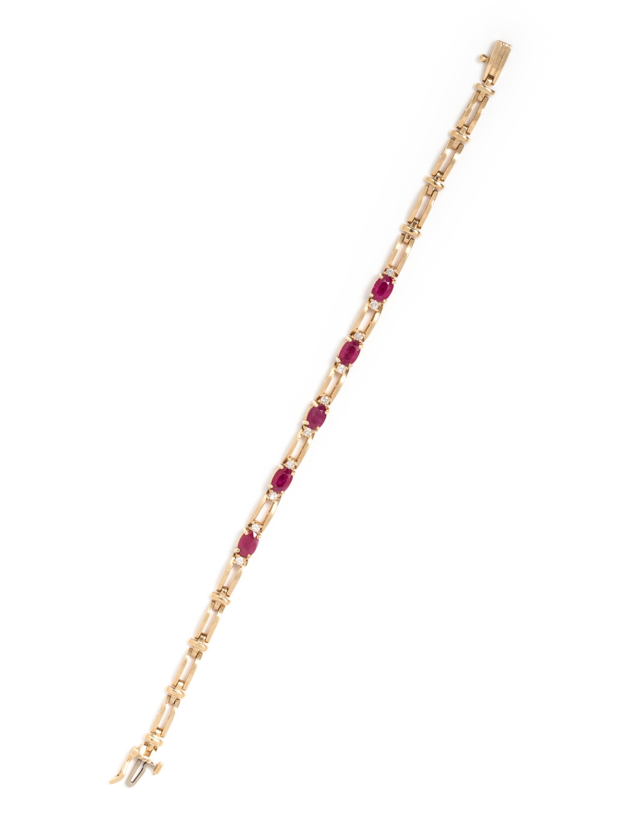 YELLOW GOLD, RUBY AND DIAMOND BRACELET