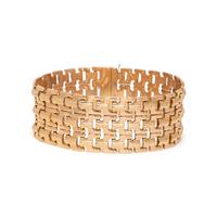 ITALIAN, YELLOW GOLD FANCY LINK BRACELET