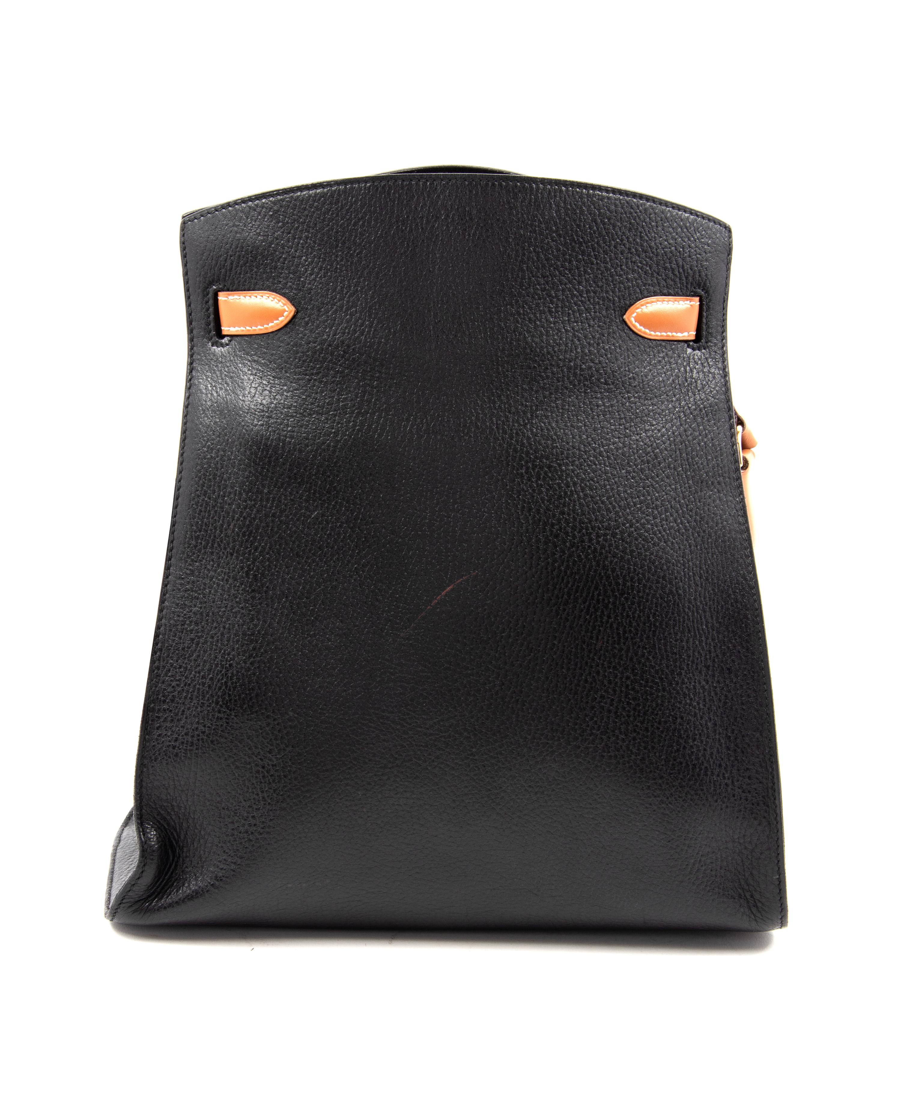 Hermès Black Leather Kelly Sport Bag, 30cm, 1986