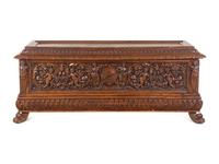 An Italian Carved Walnut Cassone