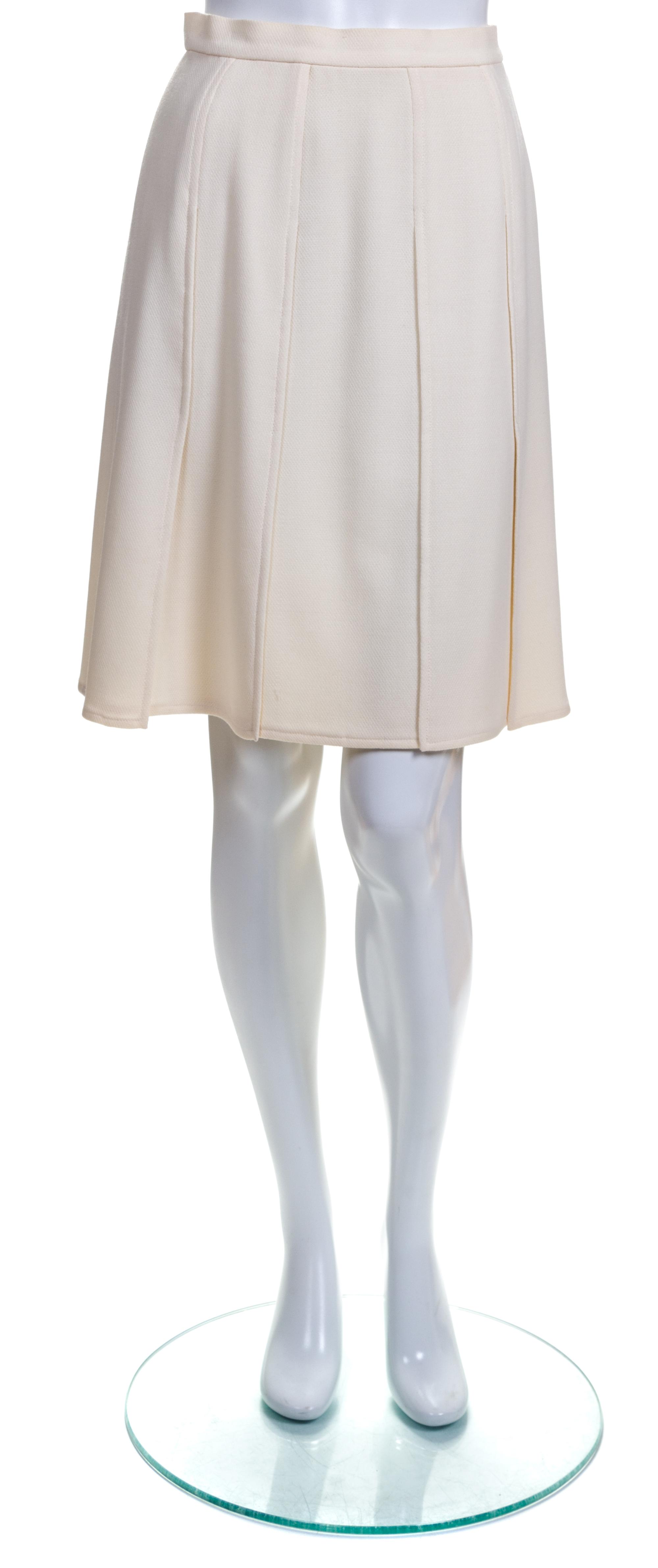 A Chanel Cream Pleated Skirt,