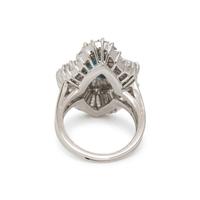 BLUE ZIRCON AND DIAMOND BALLERINA MOUNTING BY OSCAR HEYMAN