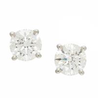 TIFFANY & CO., DIAMOND AND PLATINUM STUD EARRINGS