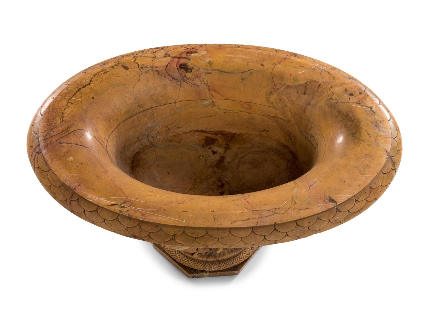 A Continental Carved Marble Urn