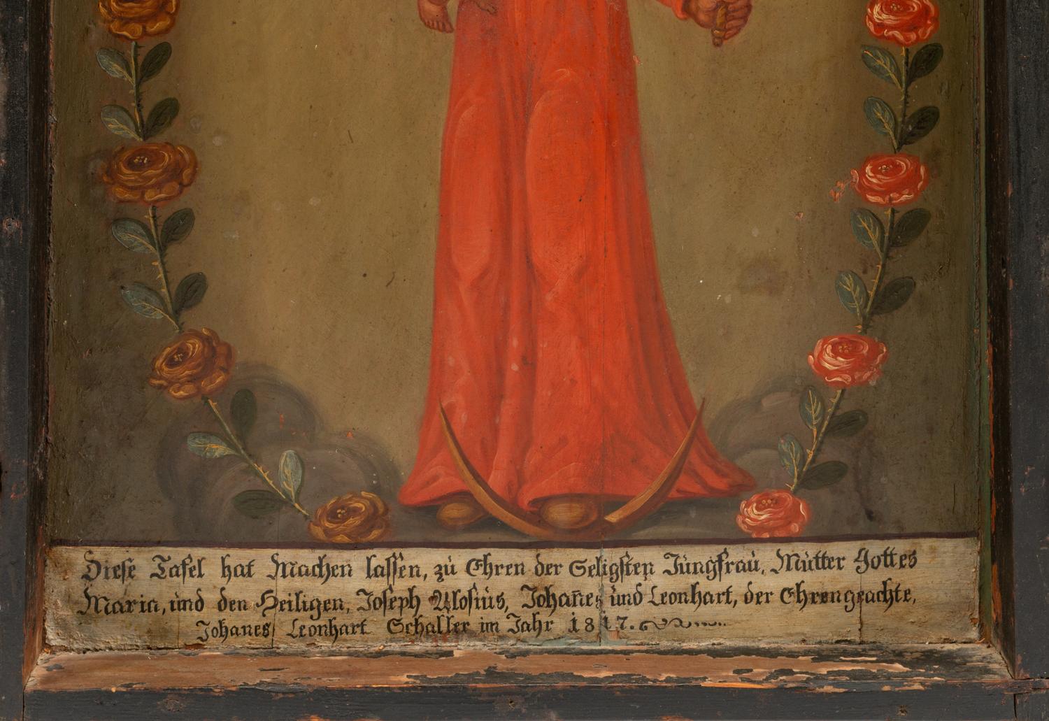 A Continental Painted Altar Triptych