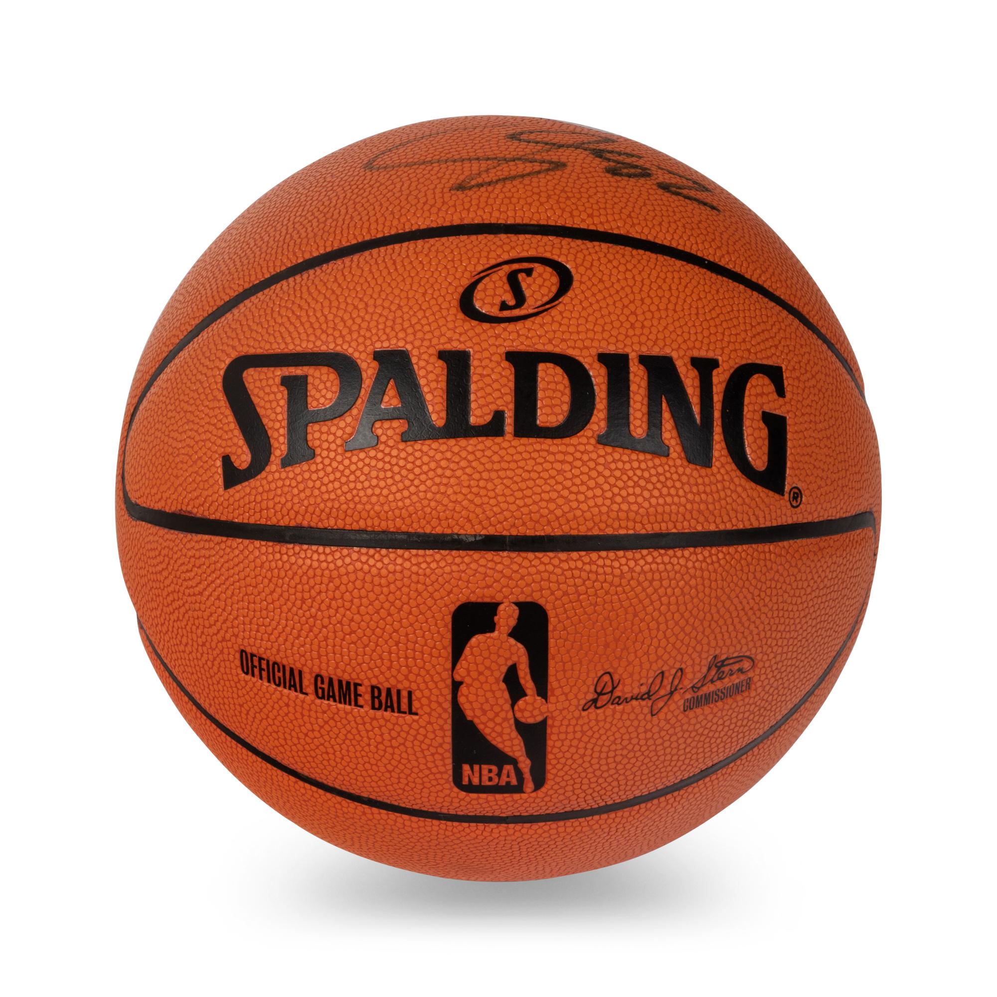 A LeBron James Signed Autograph Spalding Official NBA Basketball (Upper Deck Authenticated),