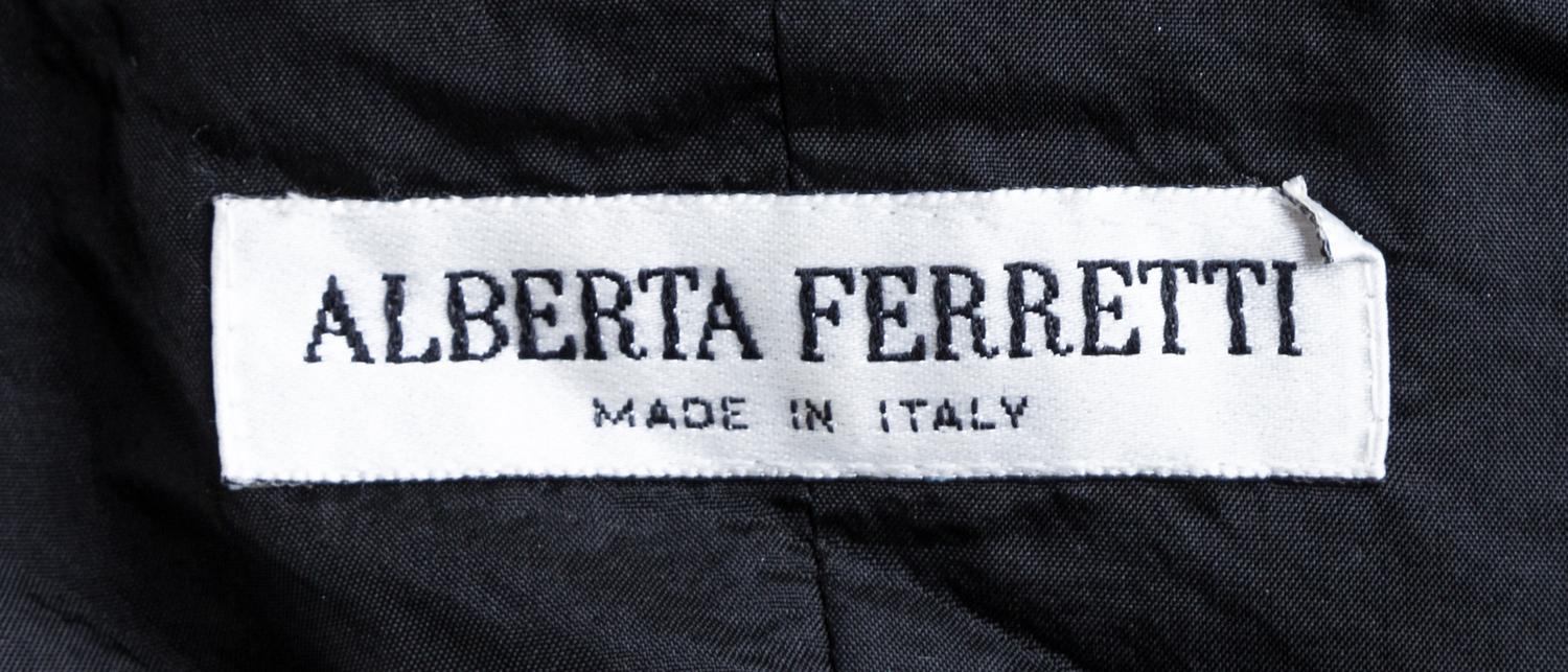 An Alberta Ferretti Black Silk Strapless Dress, Size 12.