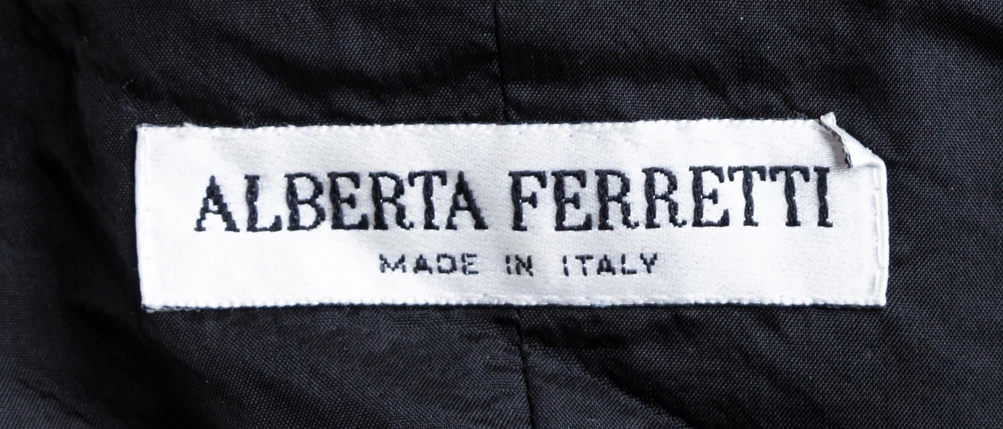 An Alberta Ferretti Black Silk Strapless Dress, Size 12.