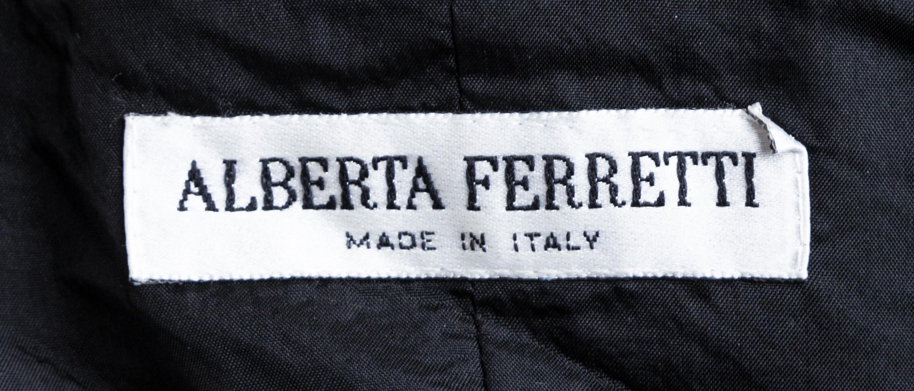An Alberta Ferretti Black Silk Strapless Dress, Size 12.
