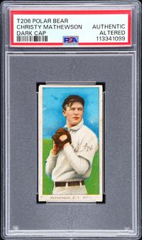 A 1909-11 T206 Christy Mathewson Baseball Card (Polar Bear) (PSA Authentic Altered)