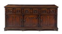 A Charles II Oak Sideboard Height 34 x width 74 x depth 21 1/4 inches. — 17TH CENTURY