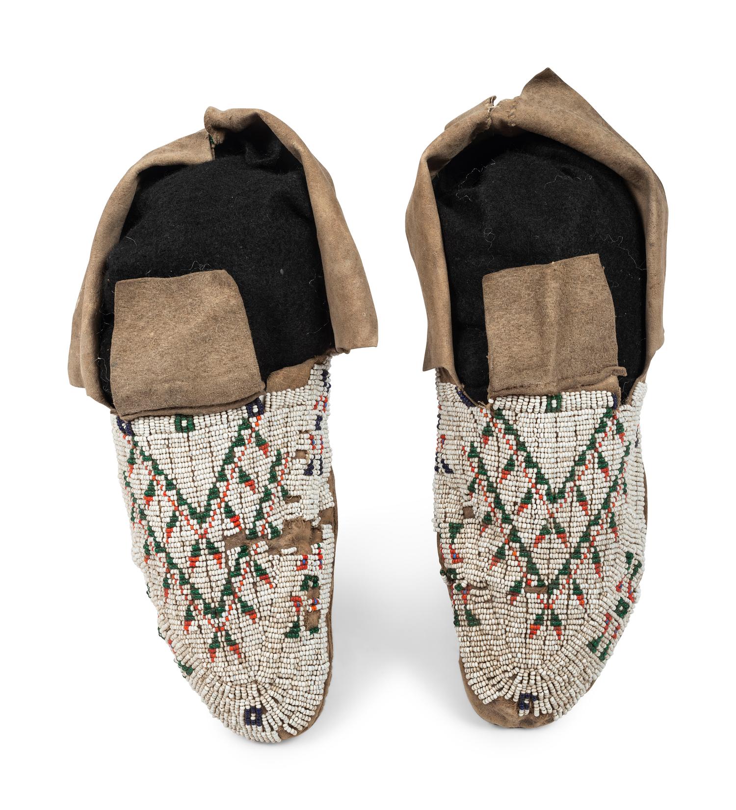 Sioux Beaded Hide Moccasins