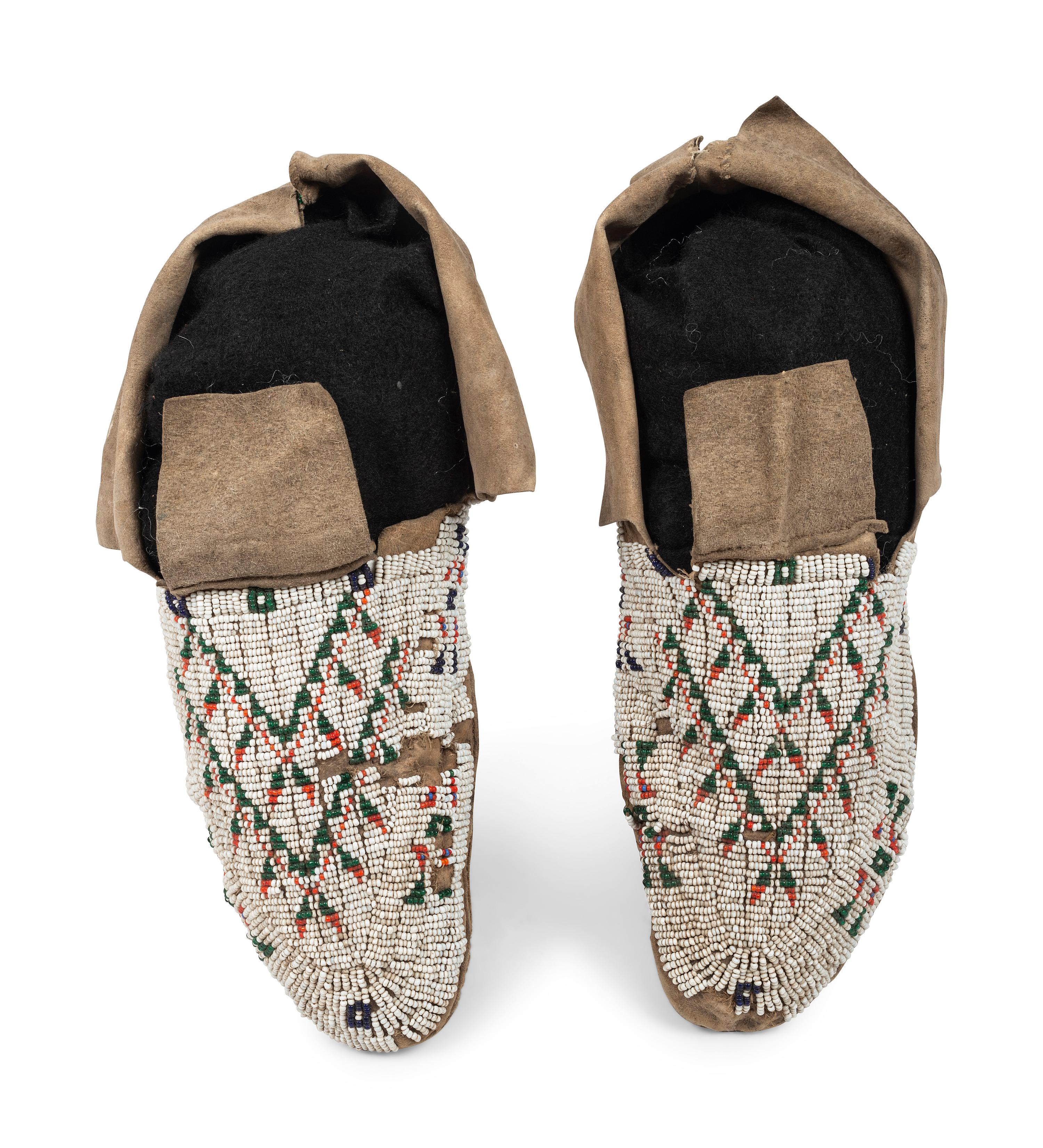 Sioux Beaded Hide Moccasins
