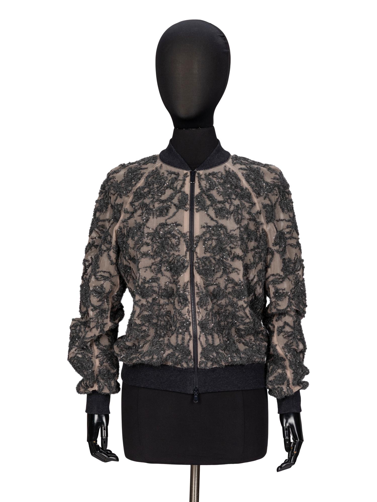 Brunello Cucinelli, Embellished Chiffon Bomber Jacket