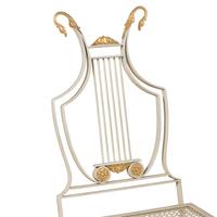 A Set of Six Neoclassical Style Cream-Painted and Parcel Gilt Garden Chairs