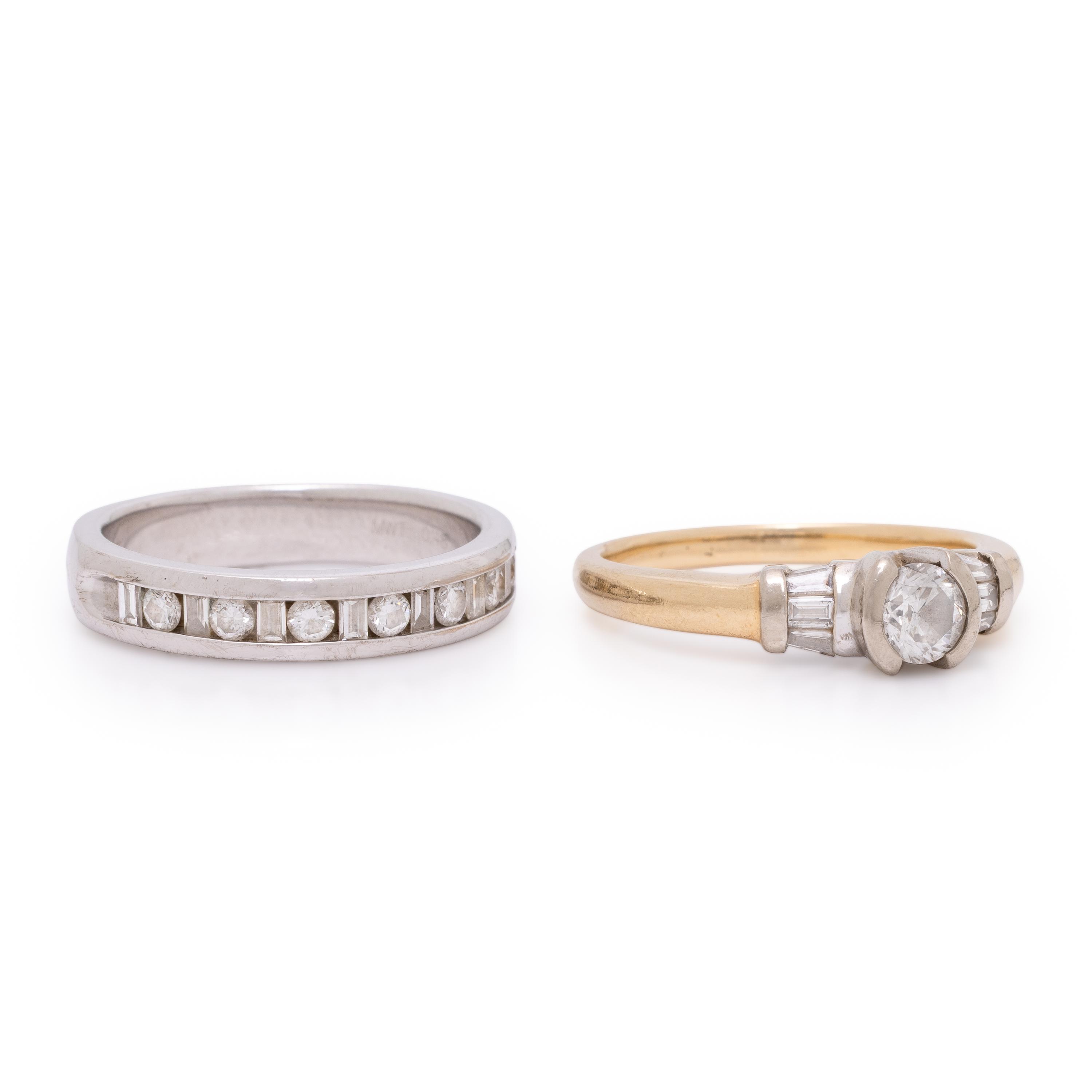 Two Diamond and Gold Rings