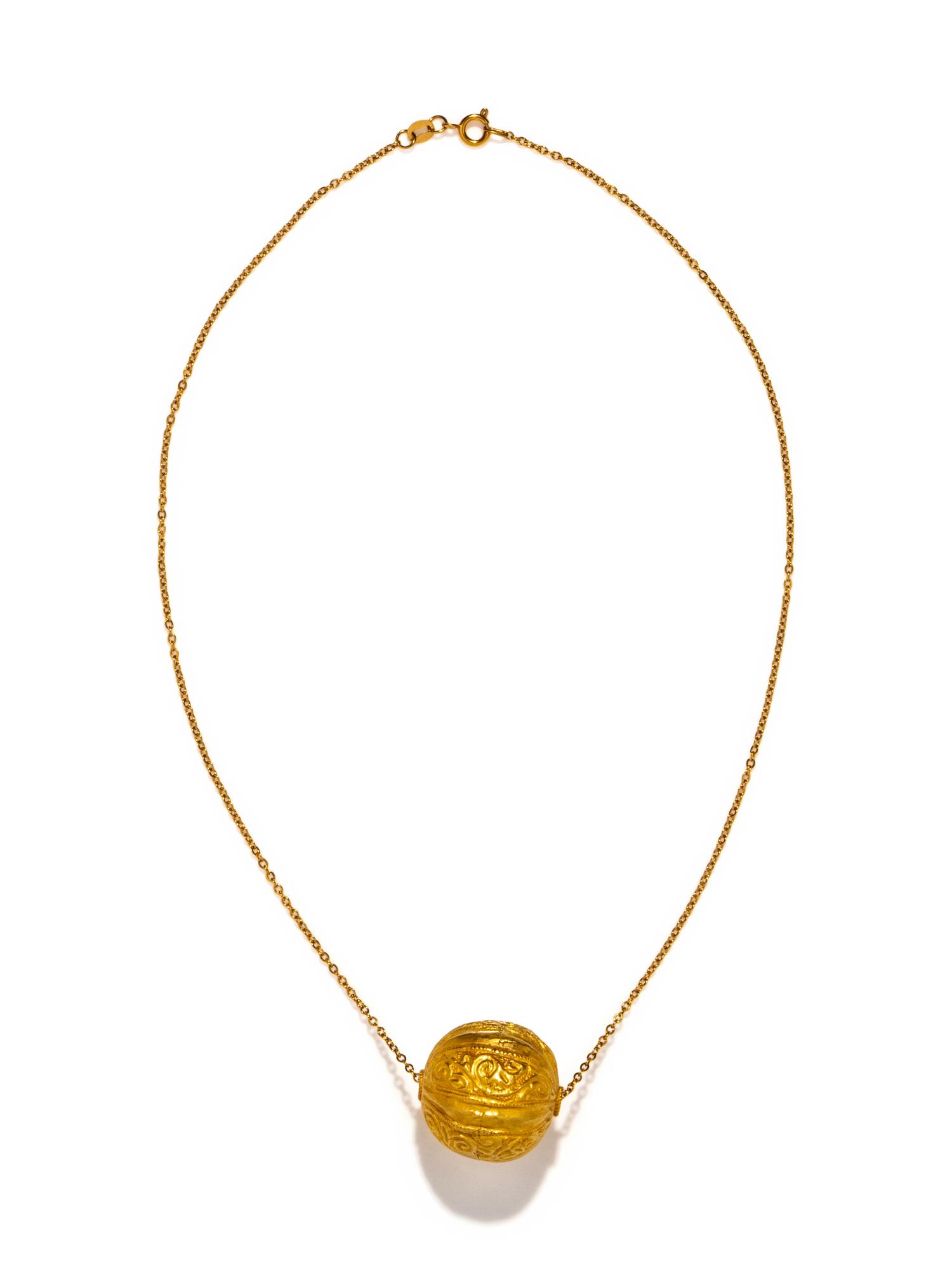 An Etruscan Gold Bead — with a modern gold chain