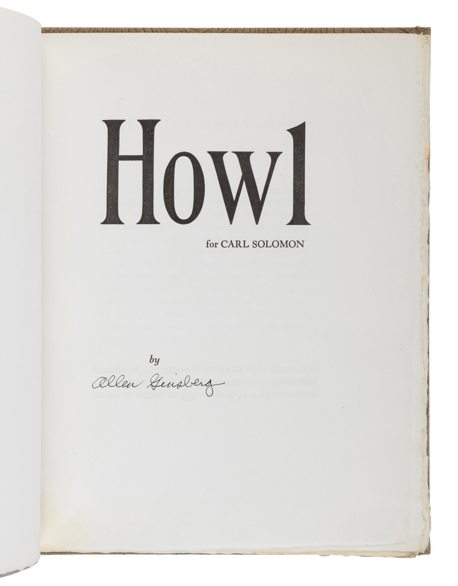 [GRABHORN-HOYEM]. GINSBERG, Allen (1926-1997). Howl for Carl Solomon . San Francisco: Grabhorn-Hoyem, 1971.