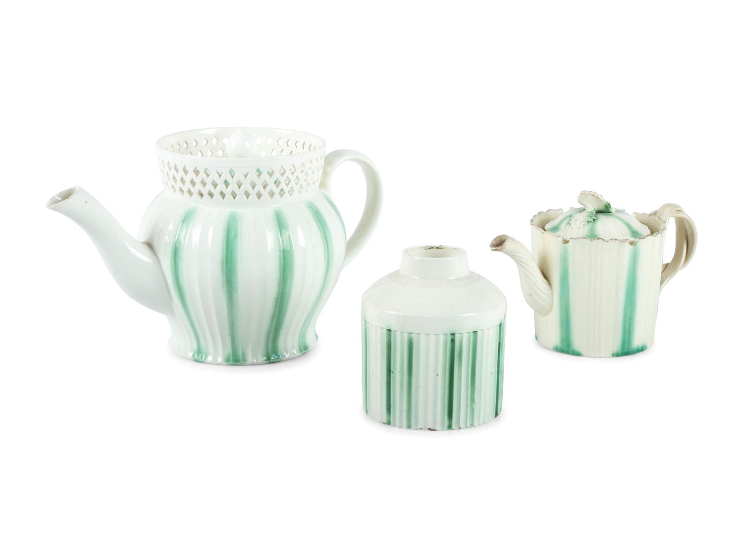 A Group of English Majolica Serving Articles
