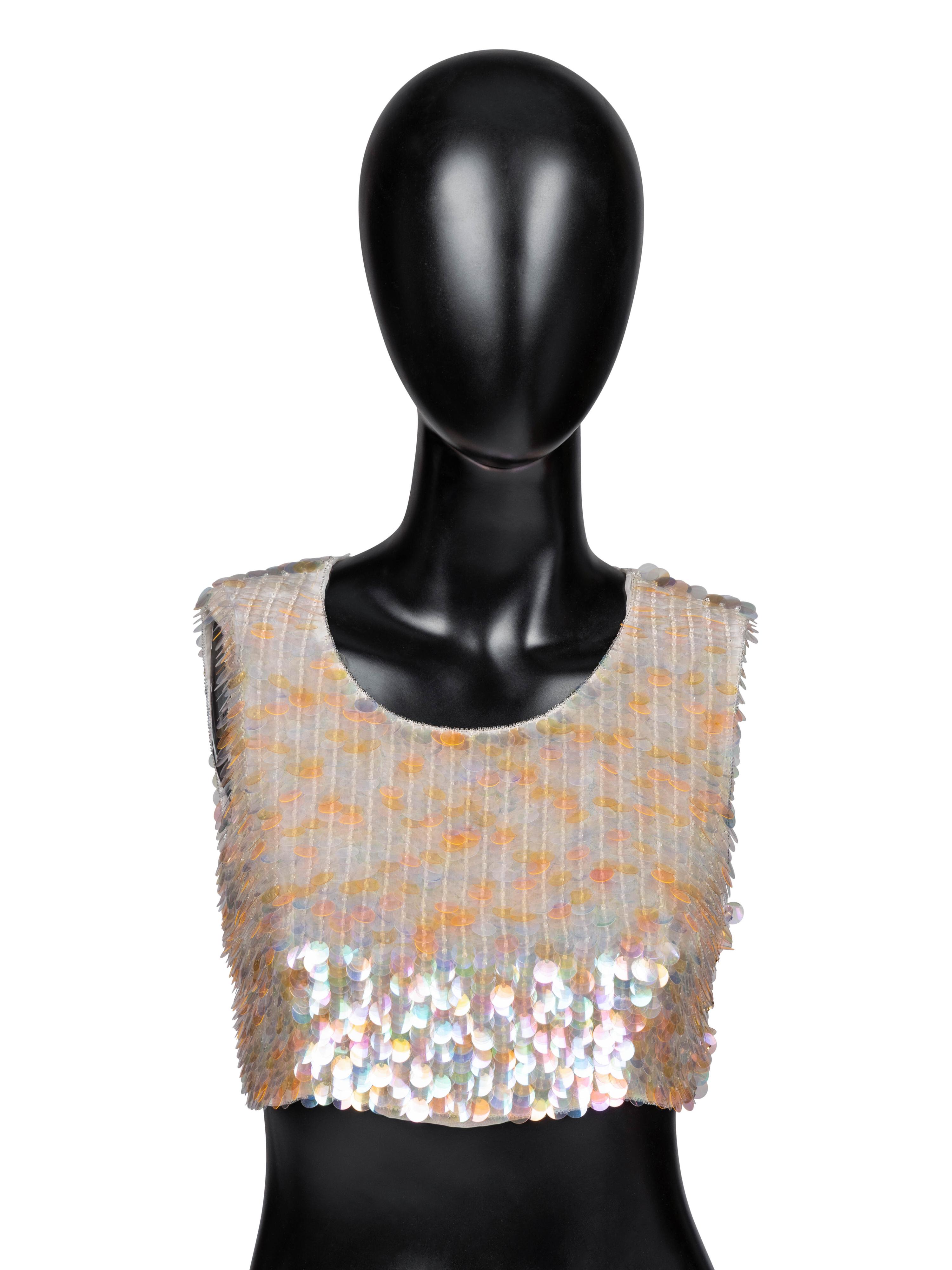Chanel, Iridescent Sequined Crop Tank, S/S 1995 - "Barbie Collection"