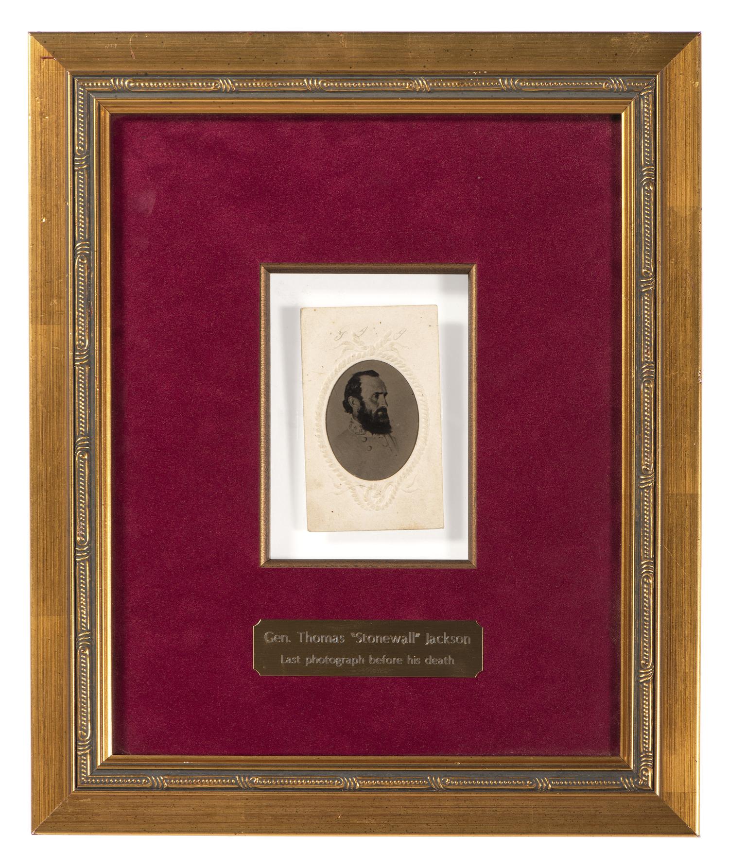 [JACKSON, THOMAS "STONEWALL" (1824-1863)]. Tintype copy of the last portrait of Stonewall Jackson. N.p., ca 1863.