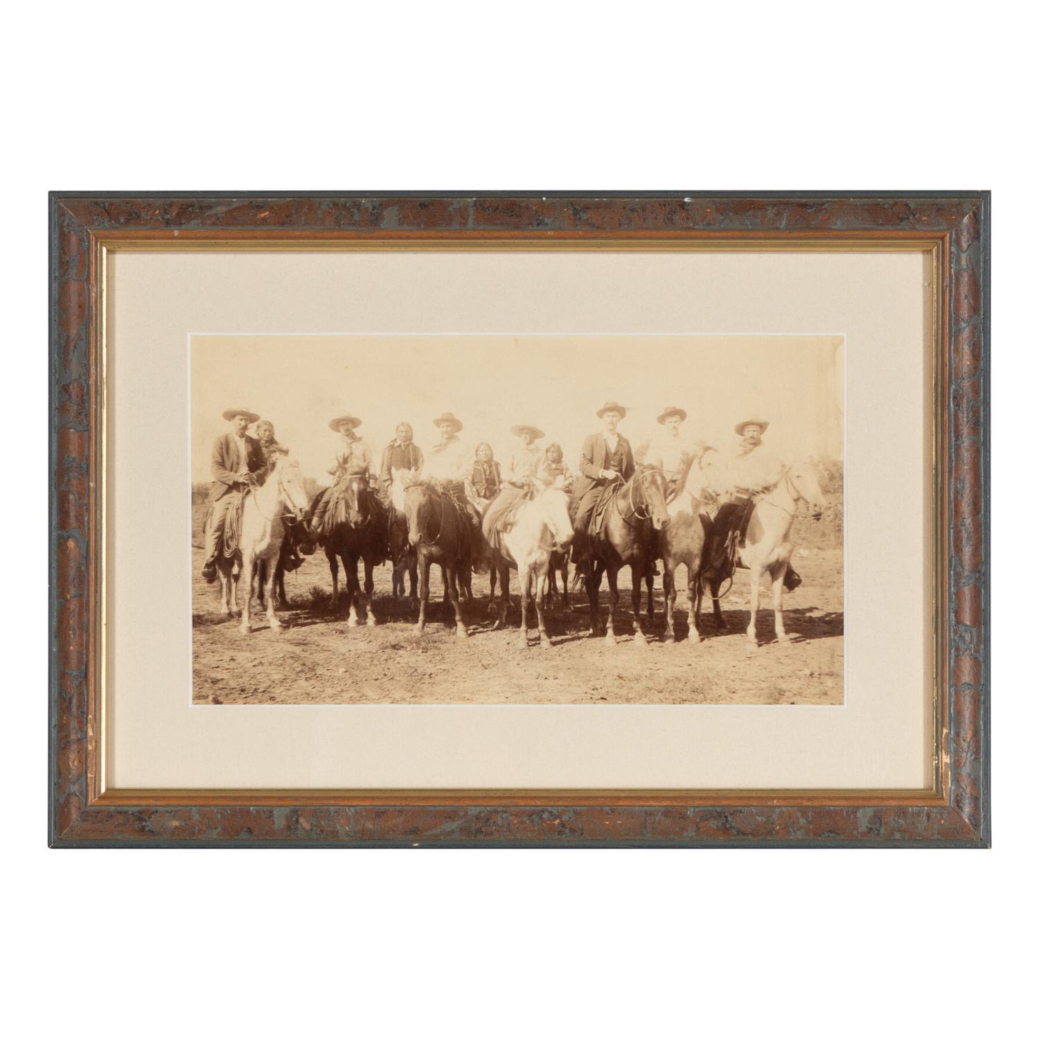 [Western Americana]. A group of 6 photographs of ranch scenes, cowboys and Native Americans, incl. images by Kirkland.
