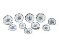 A Collection of Worcester Soft-Paste Porcelain "Pinecone" Table Articles