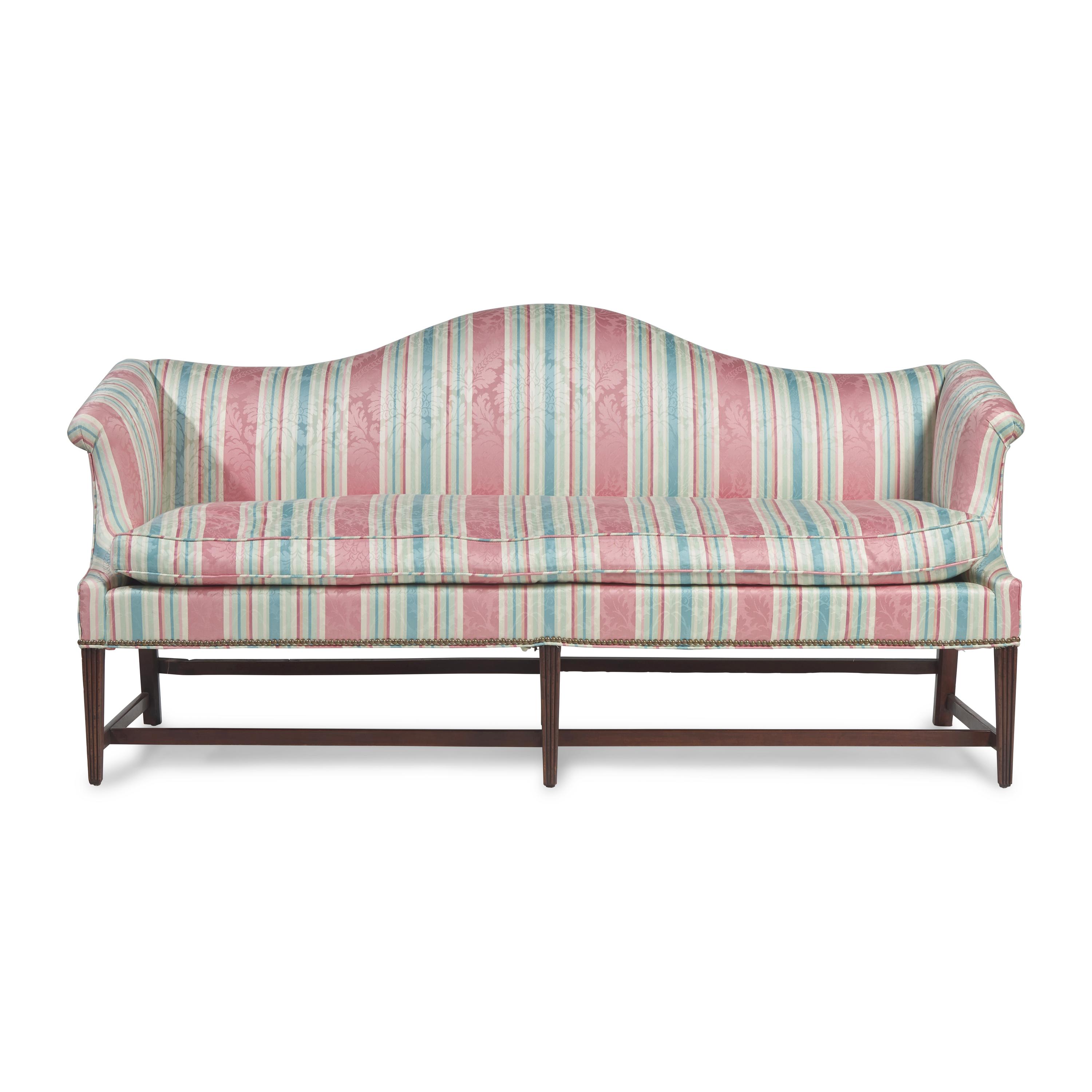 A Federal Mahogany Camel-Back Sofa