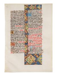 ANONYMOUS ILLUMINATOR FROM TOURS A leaf from the Breviary of Bertrand de Chalençon, bishop of Rodez, including a historiated initial ‘U’ of Christ Preaching, in Latin, illuminated manuscript on parchment [France, Tours, c. 1480-1490]