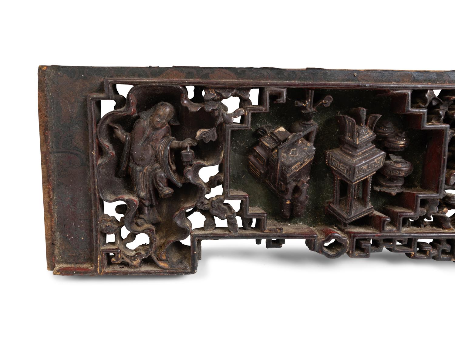 Ten Chinese Carved Wood Panels
